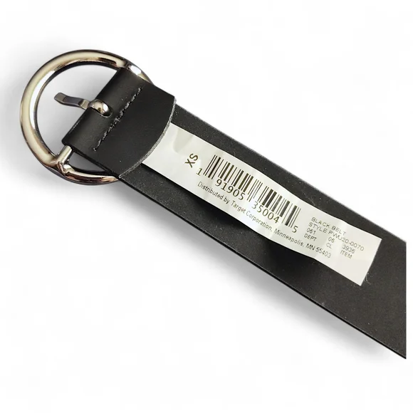 Women's Round Buckle Belt- Wild Fable Black - Womens XS -Target - Picture 7 of 8